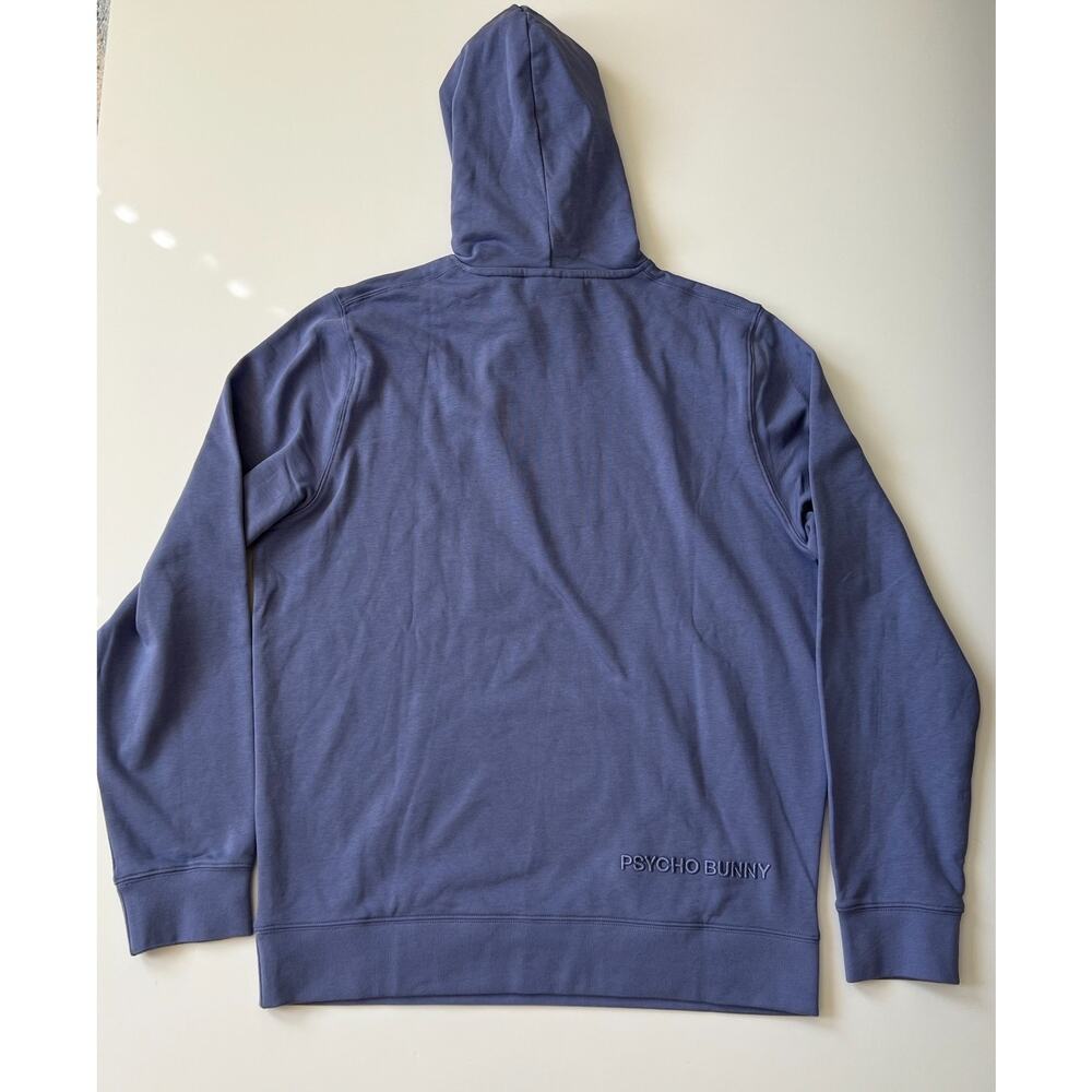 Psycho Bunny Ryder Embroidered Bunny Patch Hoodie Blue Ice Men's Size L New - Picture 2 of 16